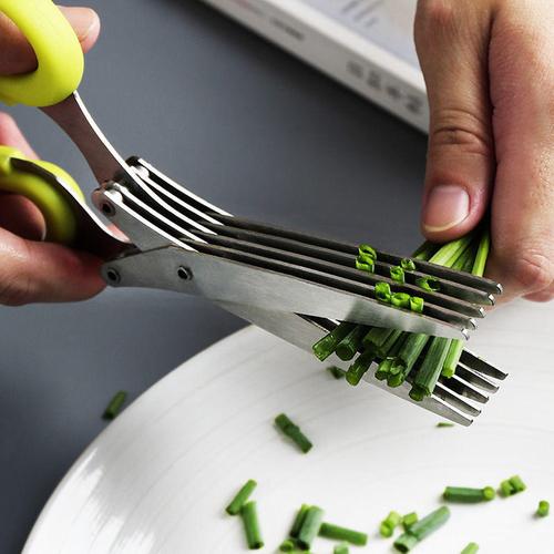 剪刀厨房厨用锋利多功能五层葱花剪不锈钢切葱丝器碎食剪碎纸剪子